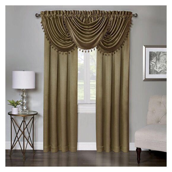 NEW Regal Home Rod Pocket Light-Filtering Single Curtain Panel Gold Yellow 50x95 - Picture 2 of 5